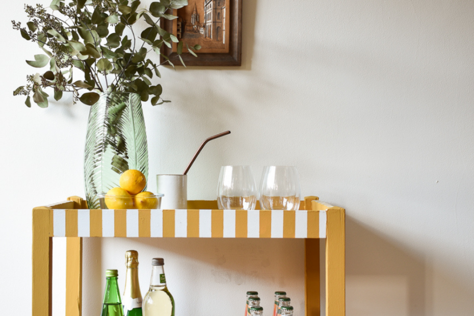 Diy Bar Cart Makeover With Paint