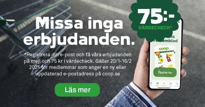 Få 75 Kr Att Handla För Hos Coop