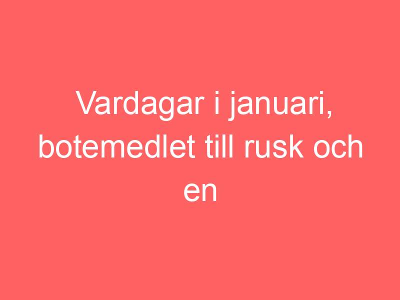 Vardagar I Januari, Botemedlet Till Rusk Och En Vårbukett