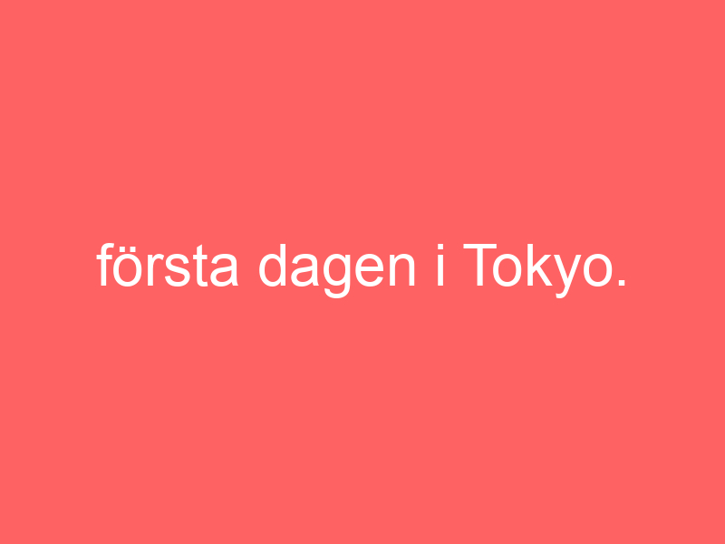 Första Dagen I Tokyo.