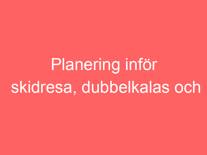 Planering Inför Skidresa, Dubbelkalas Och Schyffert!