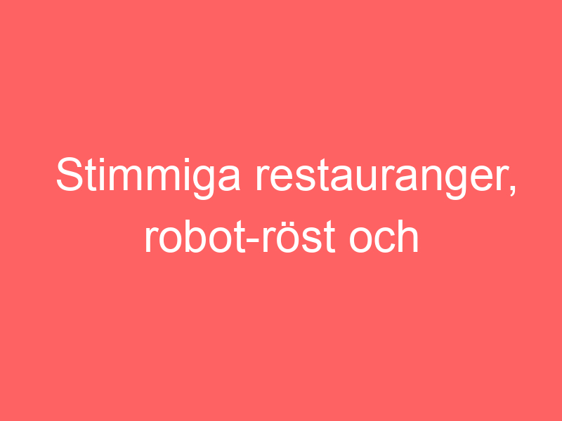 Stimmiga Restauranger, Robot Röst Och Brudklänningar