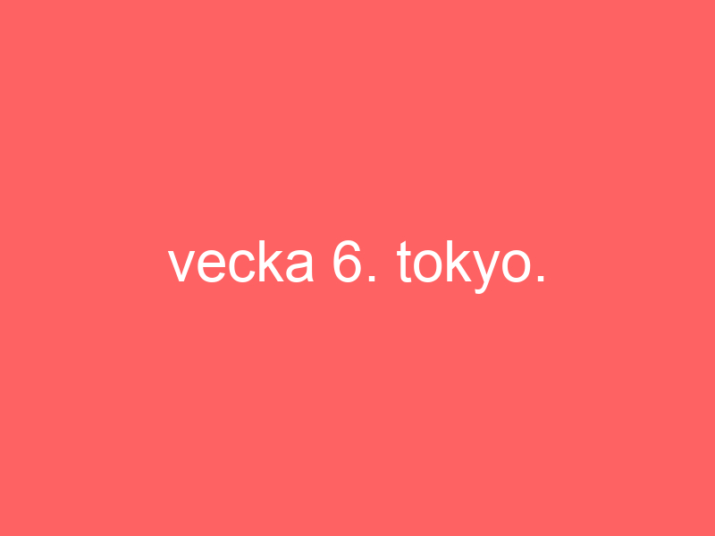 Vecka 6. Tokyo.