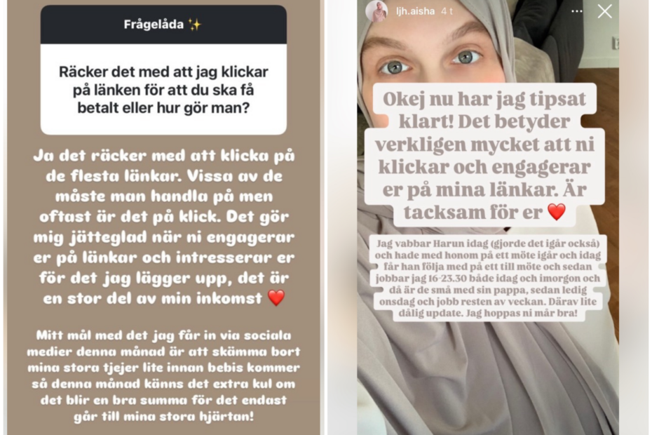 ”aisha” missbrukar annonslänkar igen för att kunna köpa ny barnvagn