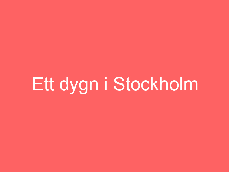 Ett dygn i stockholm