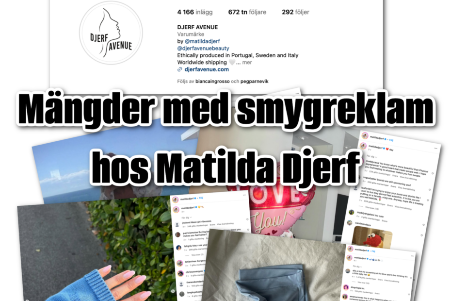 Mängder av smygreklam hos matilda djerf