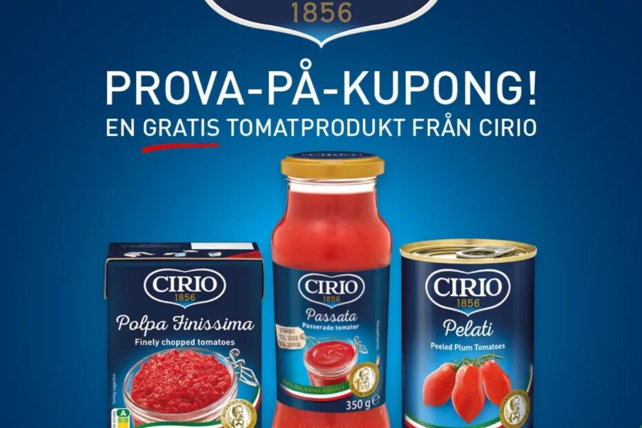 Gratis tomatprodukt från cirio
