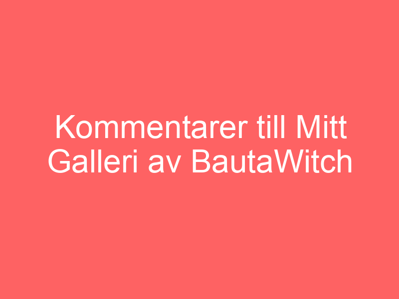 Kommentarer till mitt galleri av bautawitch