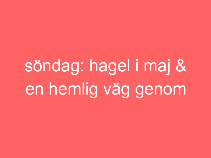Söndag: hagel i maj & en hemlig väg genom stockholm.